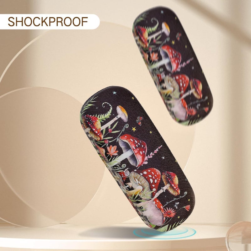 PERFECTSIGHT Store Hard Shell Eyeglasses Case, PU Leather Protective Glasses Case, Cute Eyeglass Case for Women Men Girls - Image 3